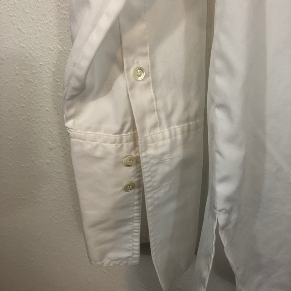 J Crew white tuxedo blousy pull over French cuffs - Picture 4 of 9